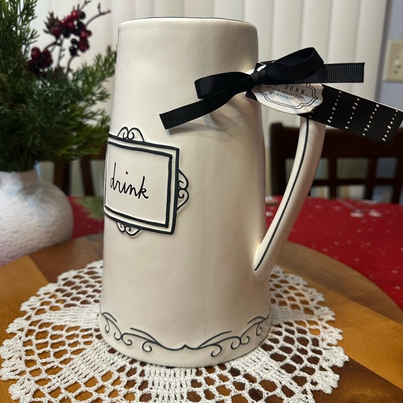 RAE DUNN ceramic “DRINK” pitcher - Picture 2 of 8